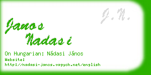janos nadasi business card