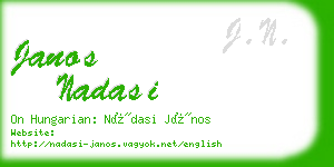 janos nadasi business card